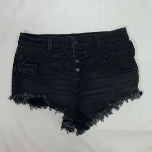 #2197 No boundaries black high rise jean shorts